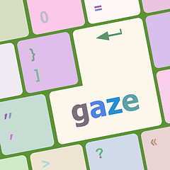 Image showing gaze button on computer pc keyboard key vector illustration