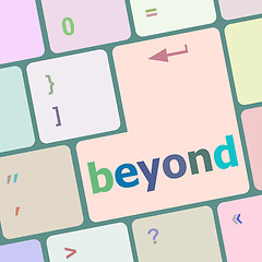 Image showing beyond button on keyboard key with soft focus vector illustration