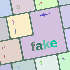 Image showing fake button on computer pc keyboard key vector illustration