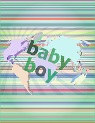 Image showing baby boy word on a virtual digital background vector illustration