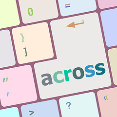 Image showing across button on keyboard with soft focus vector illustration