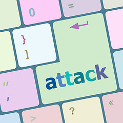 Image showing attack button on computer keyboard key vector illustration