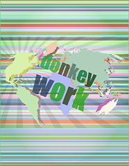 Image showing donkey work text on digital touch screen interface vector illustration