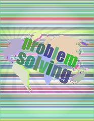 Image showing business concept: words problem solving on digital screen vector illustration