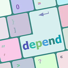 Image showing depend button on computer pc keyboard key vector illustration