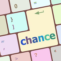 Image showing chance button on computer pc keyboard key vector illustration