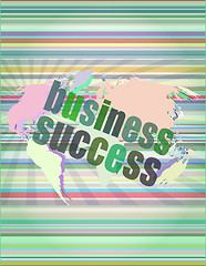 Image showing Business concept: words business success on digital screen, 3d vector illustration