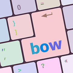 Image showing bow button on computer pc keyboard key vector illustration