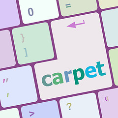Image showing carpet word on computer pc keyboard key vector illustration