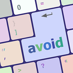 Image showing avoid word on keyboard key, notebook computer vector illustration