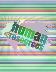 Image showing Management concept: human resources words on digital screen vector illustration