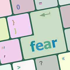 Image showing fear button on computer pc keyboard key vector illustration