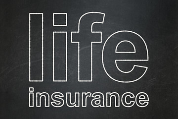 Image showing Insurance concept: Life Insurance on chalkboard background