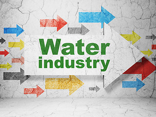 Image showing Industry concept: arrow with Water Industry on grunge wall background