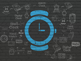 Image showing Timeline concept: Watch on wall background