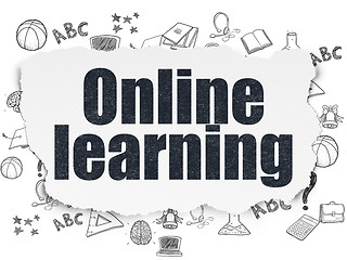 Image showing Learning concept: Online Learning on Torn Paper background