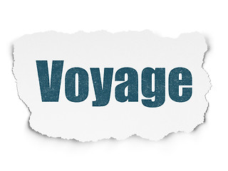 Image showing Travel concept: Voyage on Torn Paper background