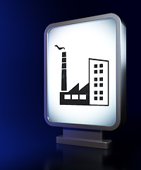 Image showing Manufacuring concept: Industry Building on billboard background