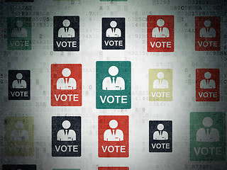 Image showing Political concept: Ballot icons on Digital Paper background