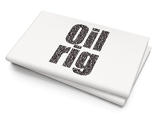 Image showing Industry concept: Oil Rig on Blank Newspaper background