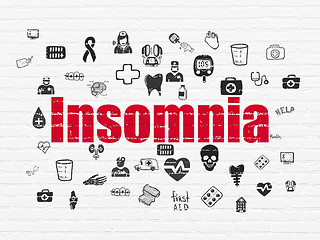 Image showing Medicine concept: Insomnia on wall background