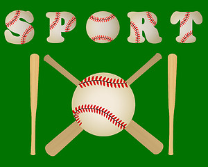 Image showing baseball bats and a ball