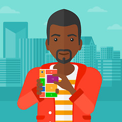 Image showing Man with modular phone.