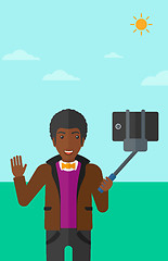 Image showing Man making selfie.