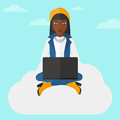 Image showing Woman working on laptop.