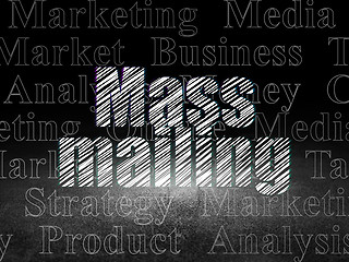 Image showing Advertising concept: Mass Mailing in grunge dark room