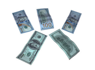 Image showing different five hundred US dollars