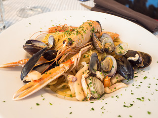 Image showing Some seafood on a plate