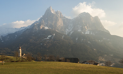 Image showing A view of mountains in the Alps