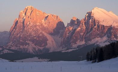 Image showing A view of mountains in the Alps