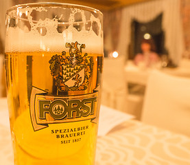 Image showing A detail of Forst beer