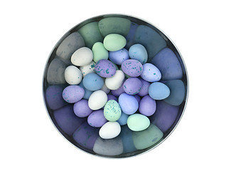 Image showing Colorful chocolate easter eggs isolated