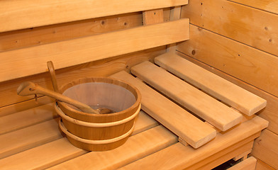 Image showing Small home Finnish wooden sauna