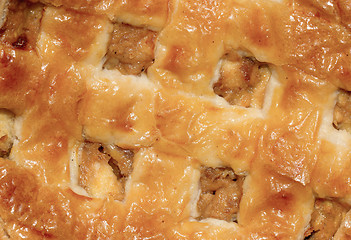 Image showing Extreme close-up of a apple pie