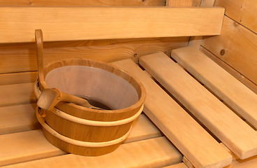 Image showing Small home Finnish wooden sauna