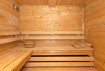Image showing Small home Finnish wooden sauna