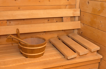 Image showing Small home Finnish wooden sauna