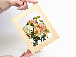 Image showing Tan Framed Floral