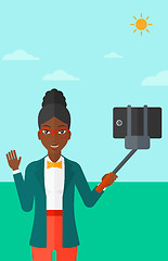 Image showing Woman making selfie.