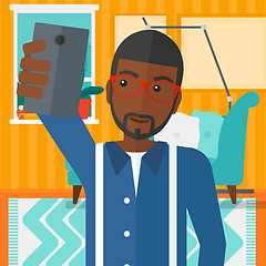 Image showing Man making selfie.