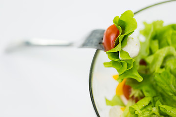 Image showing close up of vegetable salad with cherry tomato