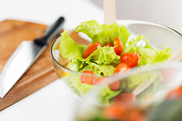 Image showing close up of vegetable salad with cherry tomato