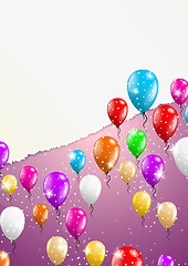 Image showing backgroud with balloons and torn paper