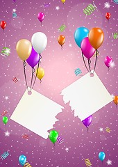 Image showing background with balloons and confetti