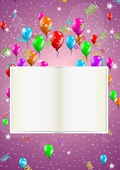 Image showing balloons and open book