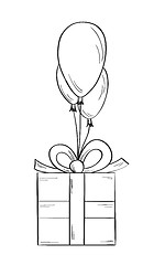 Image showing sketch of the gift with balloons